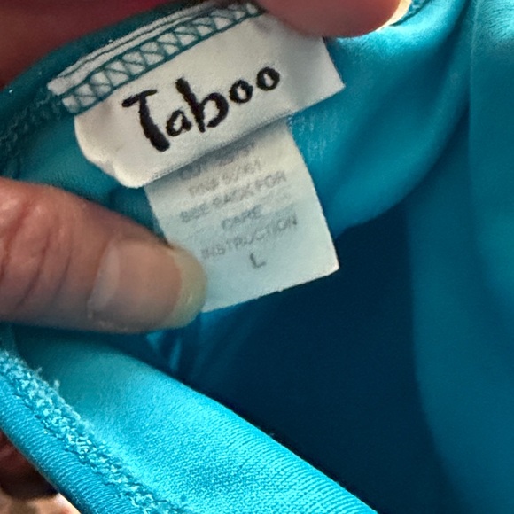 Taboo Asymmetrical Teal Halter Dress - Picture 4 of 4